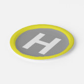 Helipad Sign Pappteller (Schrägansicht)
