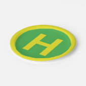 Helipad Sign Pappteller (Schrägansicht)