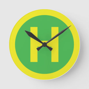 Helipad Sign Runde Wanduhr