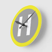 Helipad Sign Runde Wanduhr (Winkel)