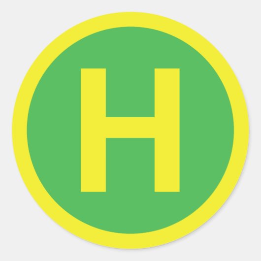Helipad Sign Runder Aufkleber (Vorderseite)