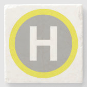 Helipad Sign Steinuntersetzer (Vorderseite)