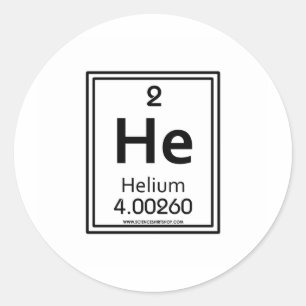 Helium 02 runder aufkleber