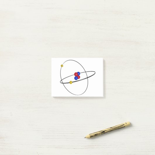 Helium Atom Post-it Klebezettel (Auf Schreibtisch)