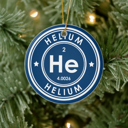 Helium Element Blue Keramik Ornament (Baum)