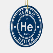 Helium Element Blue Keramik Ornament (Rechts)