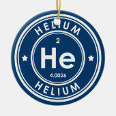 Helium Element Blue Keramik Ornament (Vorne)