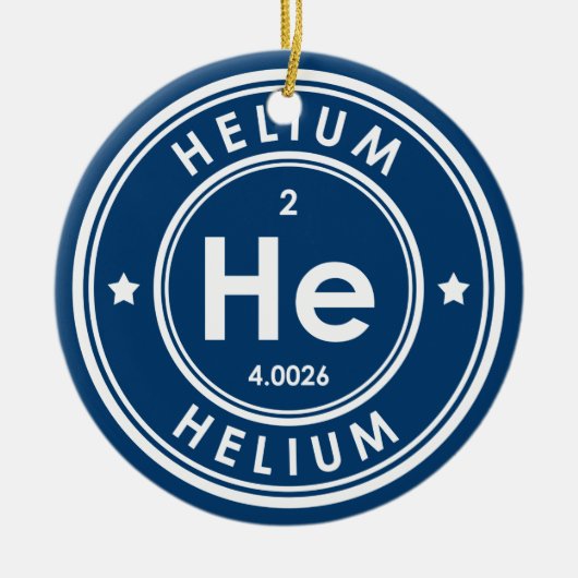 Helium Element Blue Keramik Ornament (Vorne)