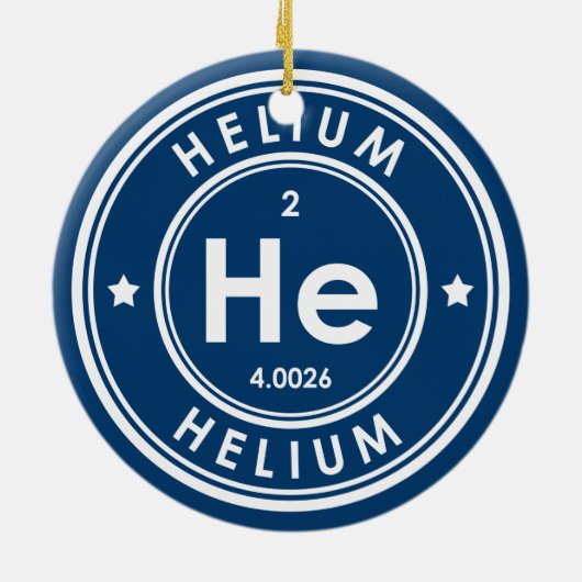 Helium Element Blue Keramik Ornament (Hinten)