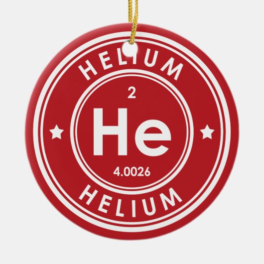 Helium Element Red Keramik Ornament (Vorne)