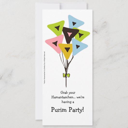 Helium Hamantaschen Purim Party Einladung (Vorderseite)