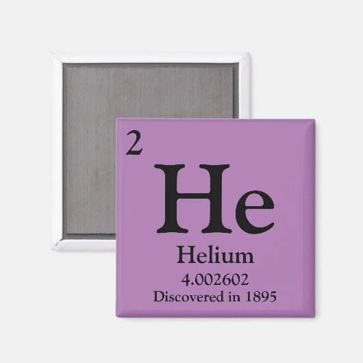 Helium Periodic Table Magnet (Vorderseite/Rückseite)