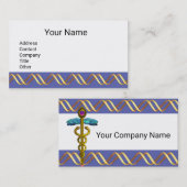 HELIX BIOTECH GOLD CADUCEUS Medizin Blau Weiß Visitenkarte (Vorne/Hinten)