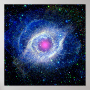 Helix-Nebel Ultraviolettes Auge Gottes Weltraumfot Poster