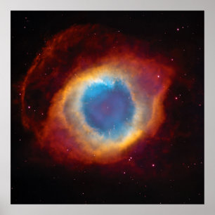 Helix Nebula oder NGC 7293 Ansicht mit HST, ZGOA Poster