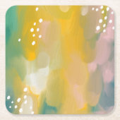 Hell abstrakt gestrichen. Brush modern Rechteckiger Pappuntersetzer (Vorderseite)