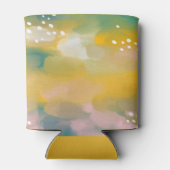 Hell abstrakt gestrichen Pinselgelb Dosenkühler (Rückseite)