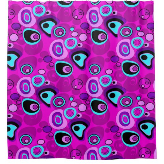 Hell, abstrakt, Magenta Duschvorhang (Vorderseite)