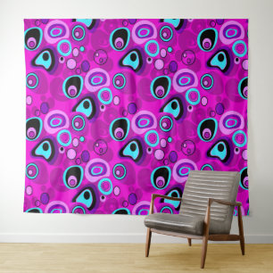 Hell, abstrakt, Magenta Wandteppich