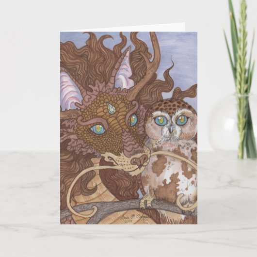 Hell-Augen-Owl und Drache Karte (Vorderseite)