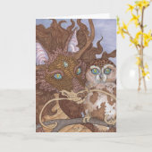 Hell-Augen-Owl und Drache Karte (Gelbe Blume)