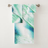 Hell aus mattem Metall, grün bis blau Badhandtuch Set (Insitu)