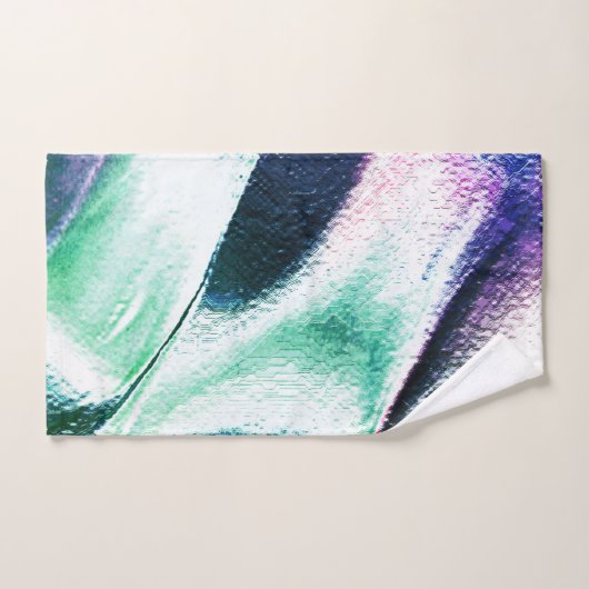 Hell aus mattem Metall, grün bis blau Badhandtuch Set (Handtuch)