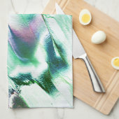 Hell aus mattem Metall, grün bis blau Geschirrtuch (Viertel Falte)