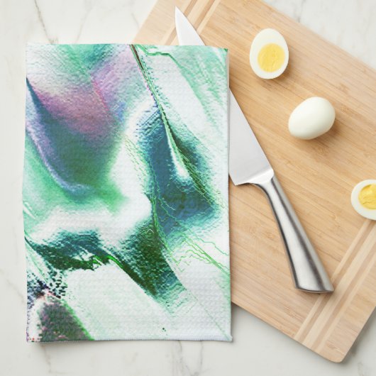 Hell aus mattem Metall, grün bis blau Geschirrtuch (Viertel Falte)