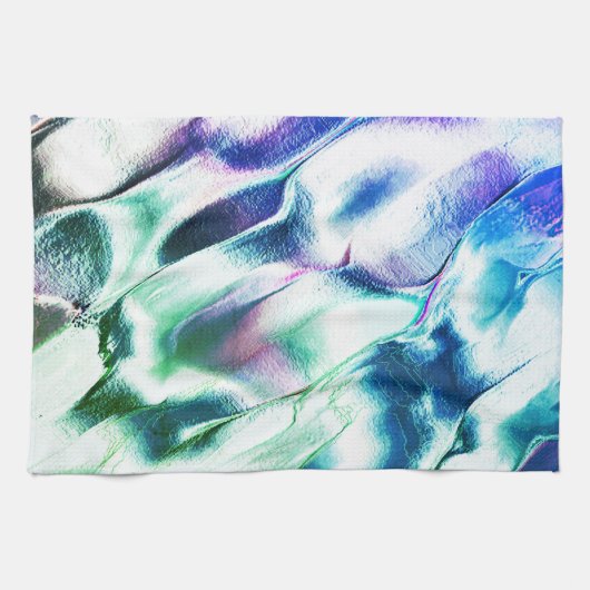 Hell aus mattem Metall, grün bis blau Geschirrtuch (Horizontal)