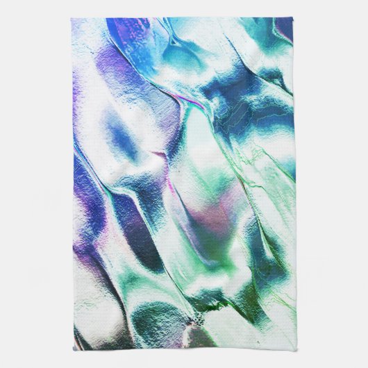 Hell aus mattem Metall, grün bis blau Geschirrtuch (Vertikal)