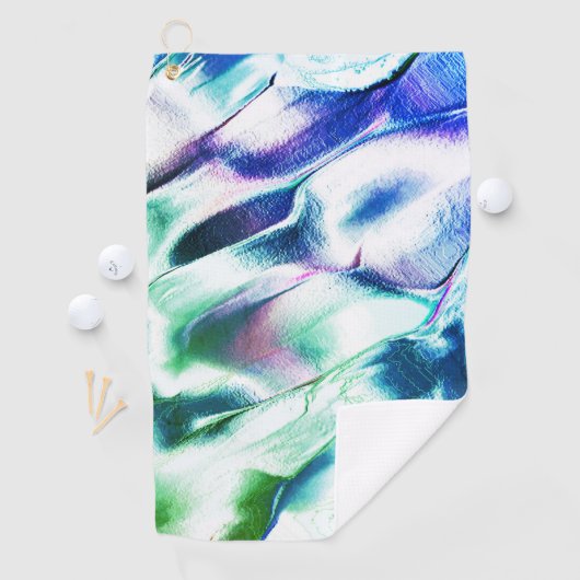 Hell aus mattem Metall, grün bis blau Golfhandtuch (Insitu)