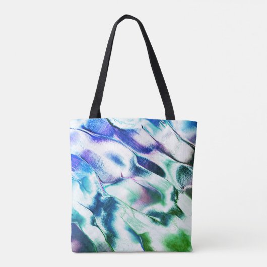 Hell aus mattem Metall, grün bis blau Tasche (Rückseite)