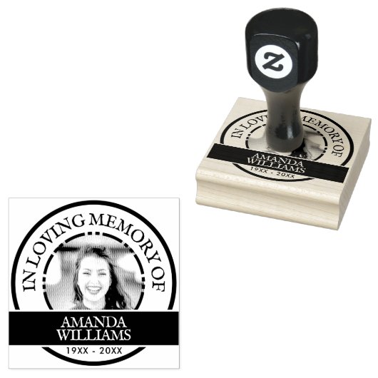 Hell | Benutzerdefiniertes modernes Foto, Name, Te Gummistempel (Stempel)