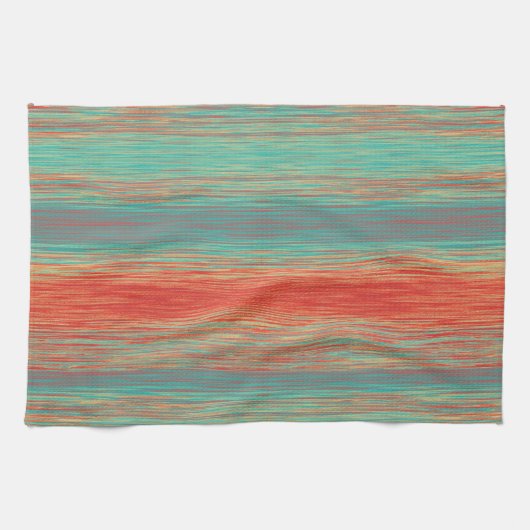 Hell Blended Strip Line Roter Türkis Mauve Geschirrtuch (Horizontal)
