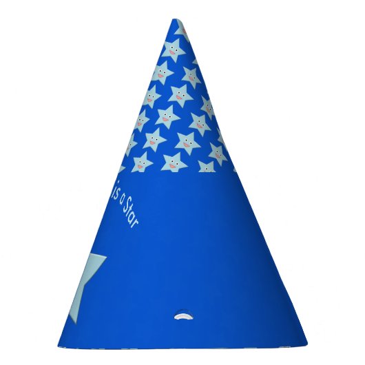 Hell Blue Celebration Star Custom Party Hat Partyhütchen (Rechts)