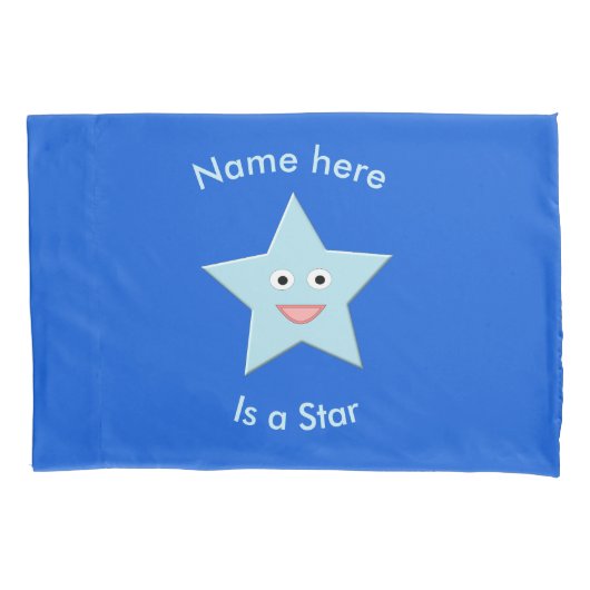 Hell Blue Celebration Star Custom Pillowcase Kissenbezug (Vorderseite)
