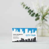 Hell Blue Sky Gebäude Silhouette Taxi Fahrer Visitenkarte (Stehend Vorderseite)