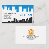 Hell Blue Sky Gebäude Silhouette Taxi Fahrer Visitenkarte (Vorne/Hinten)