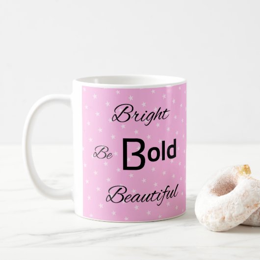 Hell Bold Schönes inspiriert Rosa Kaffeetasse (Mit Donut)