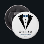Hell Bow Krawatte Tuxedo "Trauzeuge" Personalisier Flaschenöffner<br><div class="desc">Spaß personalisierte Hochzeitsfeier bevorzugt Design.</div>