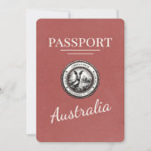 Hell Burgunder Australien Reisepass Save The Date (Vorderseite)