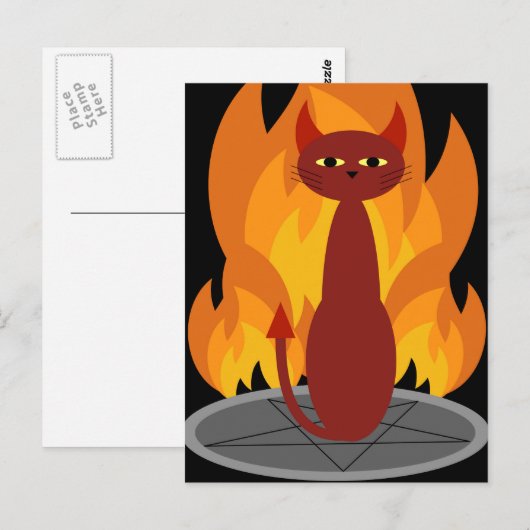 Hell Cat Postkarte (Vorne/Hinten)