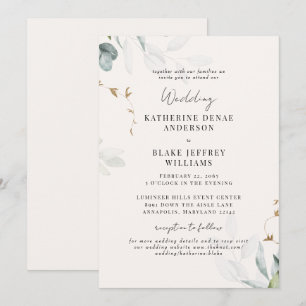 Hell Champagner Botanische Website Hochzeit Zusamm Einladung