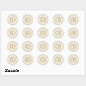 Hell creme Leinenstruktur Gold-Logo benutzerdefini Runder Aufkleber (Blatt)