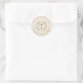 Hell creme Leinenstruktur Gold-Logo benutzerdefini Runder Aufkleber (Tasche)