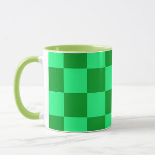Hell Dunkelgrün kariert Design Tasse