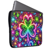 HELL FARBEN NEON SEHEN IRISCHE KLEEBLÄTTER LAPTOPSCHUTZHÜLLE (Vorne Rechts)