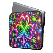 HELL FARBEN NEON SEHEN IRISCHE KLEEBLÄTTER LAPTOPSCHUTZHÜLLE (Vorderseite Links)