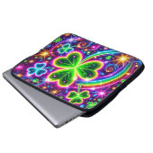 HELL FARBEN NEON SEHEN IRISCHE KLEEBLÄTTER LAPTOPSCHUTZHÜLLE (Vorne Knopf)